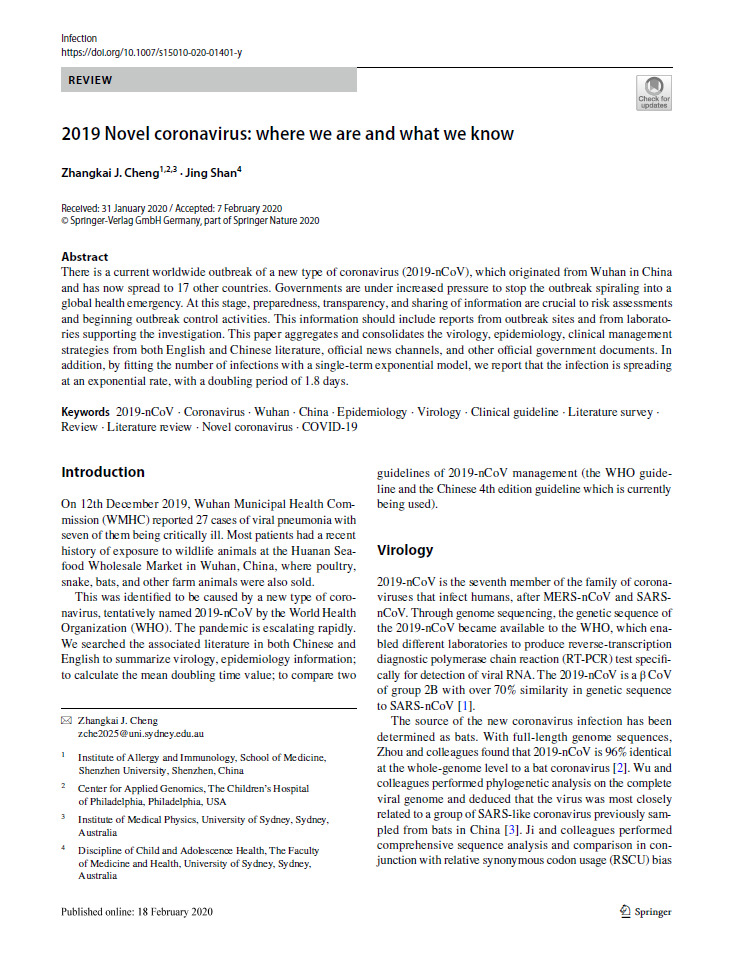 2019 Novel coronavirus: where we are and what we know